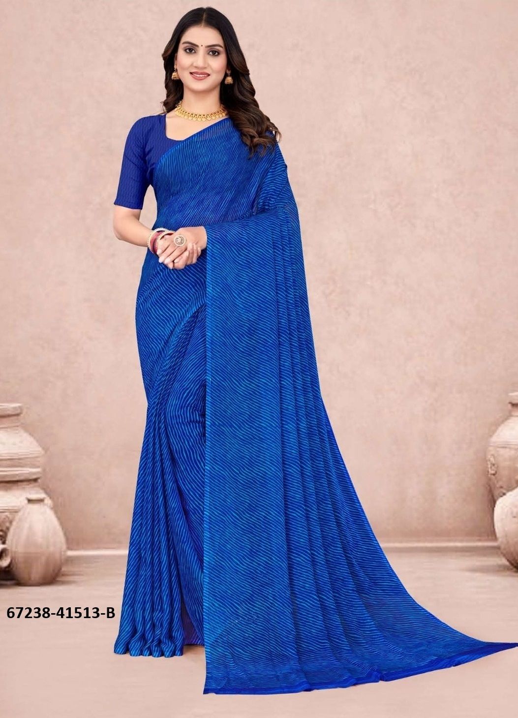 SUPER STAR CHIFFON LEHERIYA 13 - Catalog # 67238 (Set of 6 Sarees) SUPER STAR CHIFFON LEHERIYA 13 - Catalog # 67238 (Set of 6 Sarees)