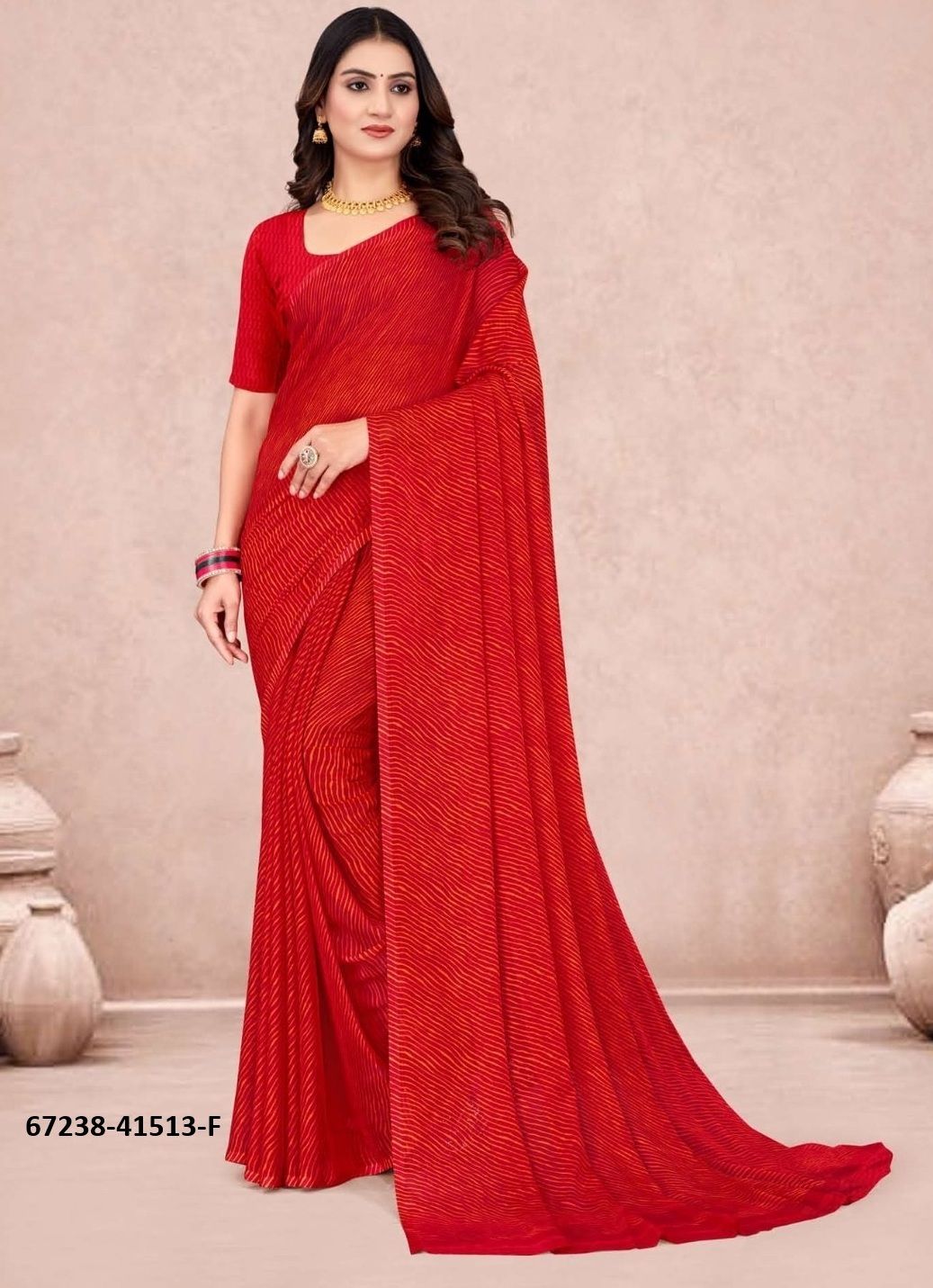 SUPER STAR CHIFFON LEHERIYA 13 - Catalog # 67238 (Set of 6 Sarees) SUPER STAR CHIFFON LEHERIYA 13 - Catalog # 67238 (Set of 6 Sarees)