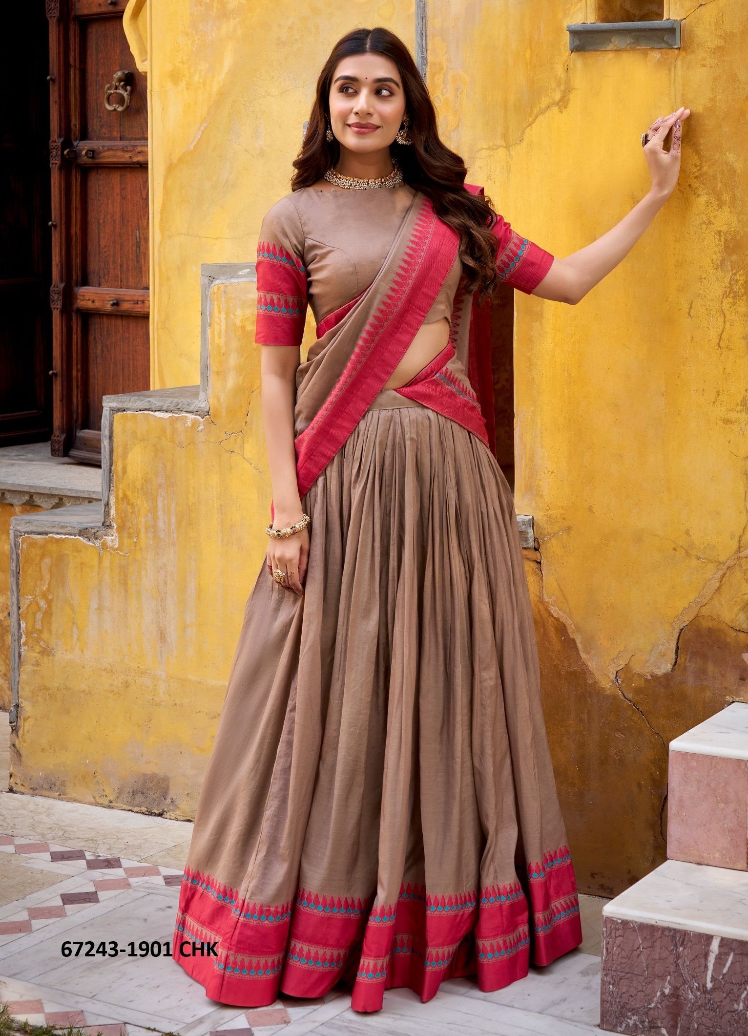 SUMATHI 1901 - Catalog # 67243 (Set of 4 Semi-Stitched Lehengas) SUMATHI 1901 - Catalog # 67243 (Set of 4 Semi-Stitched Lehengas)