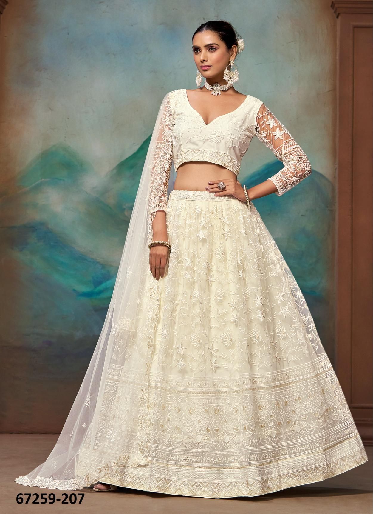DESIGN 165 - Catalog # 67259 (Set of 8 Semi-Stitched Lehengas) DESIGN 165 - Catalog # 67259 (Set of 8 Semi-Stitched Lehengas)
