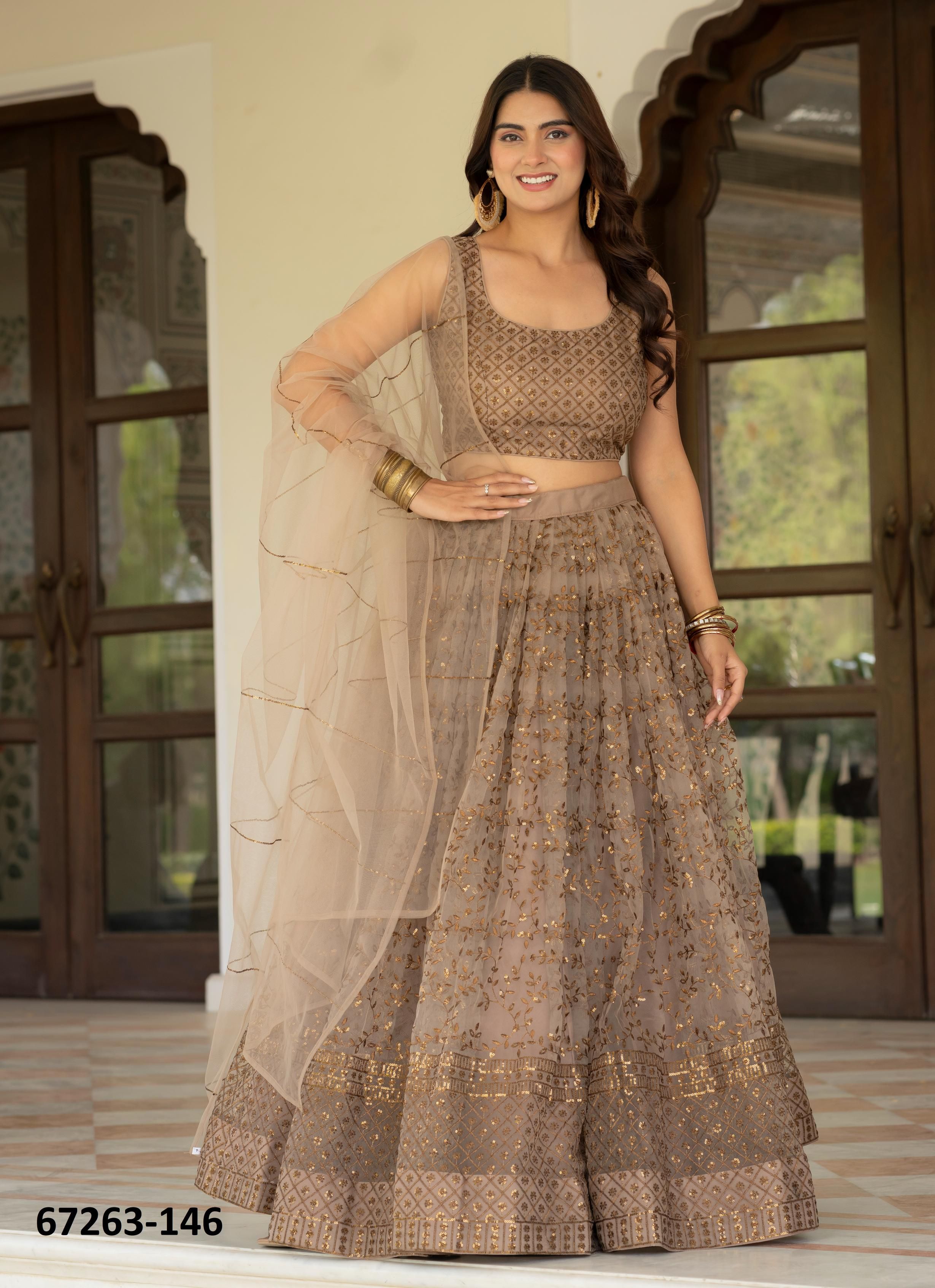 DESIGN 125 - Catalog # 67263 (Set of 8 Semi-Stitched Lehengas) DESIGN 125 - Catalog # 67263 (Set of 8 Semi-Stitched Lehengas)