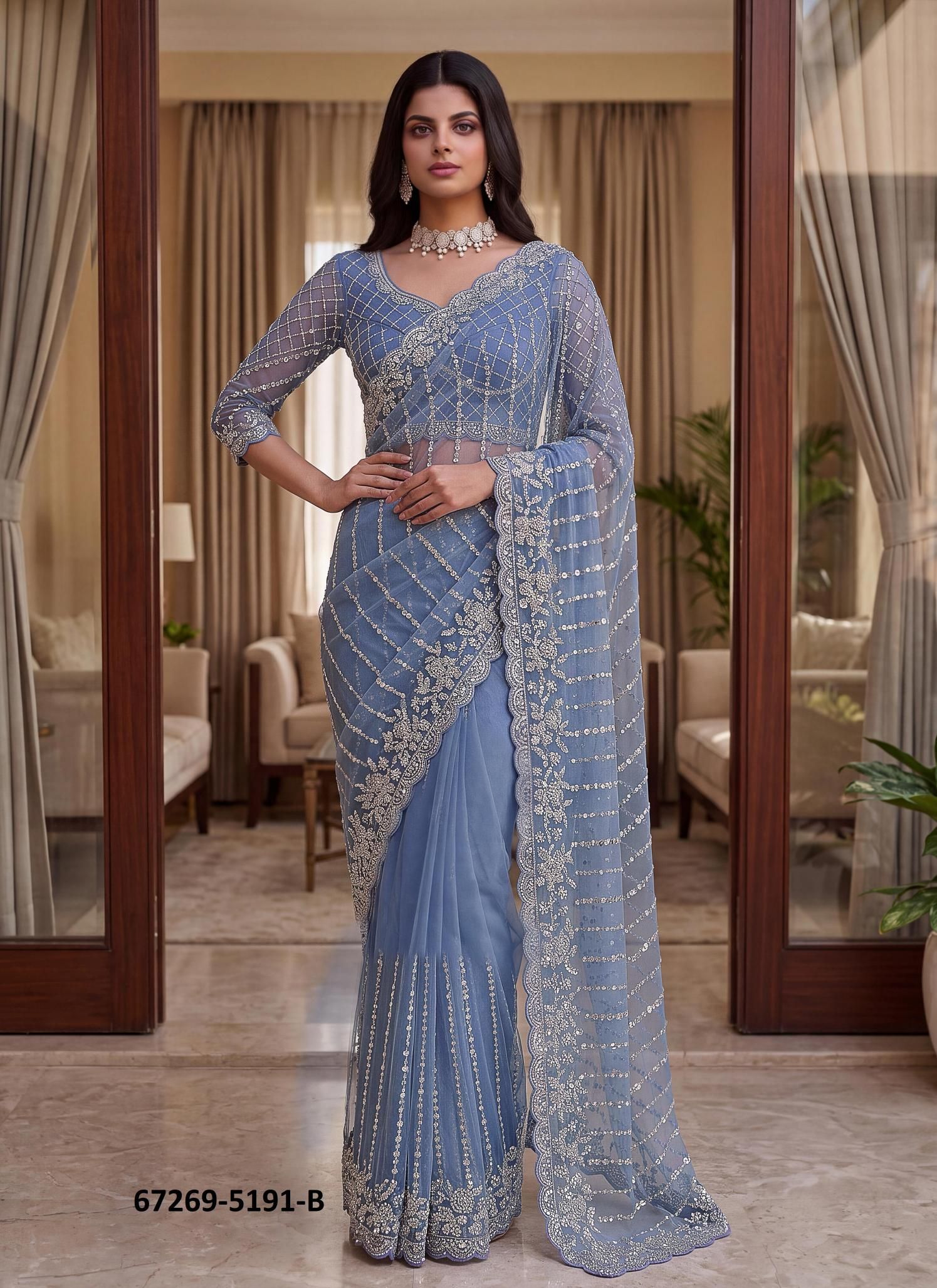 DESIGN 5191 - Catalog # 67269 (Set of 7 Sarees) DESIGN 5191 - Catalog # 67269 (Set of 7 Sarees)
