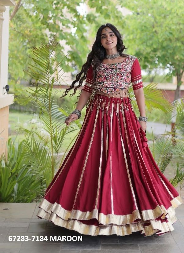 DESIGN 7184 - Catalog # 67283 (Set of 3 Readymade Lehengas) DESIGN 7184 - Catalog # 67283 (Set of 3 Readymade Lehengas)