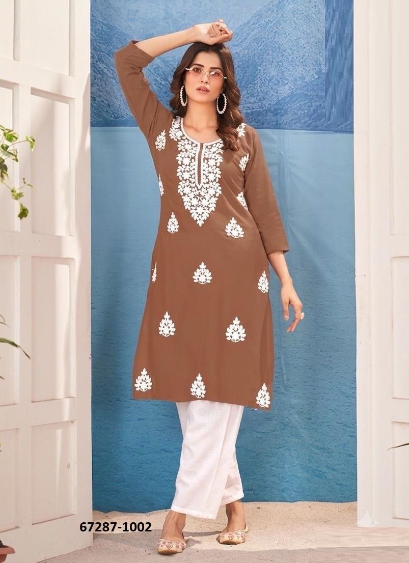 GANGA - Catalog # 67287 (Set of 28 SIZE-SETS [Readymade Women's Kurtis / Tops])