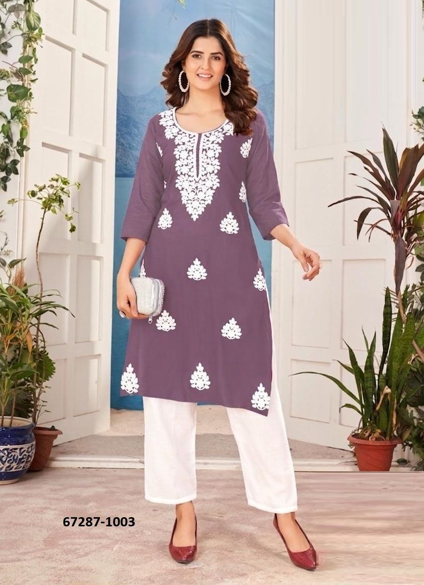 GANGA - Catalog # 67287 (Set of 28 SIZE-SETS [Readymade Women's Kurtis / Tops])