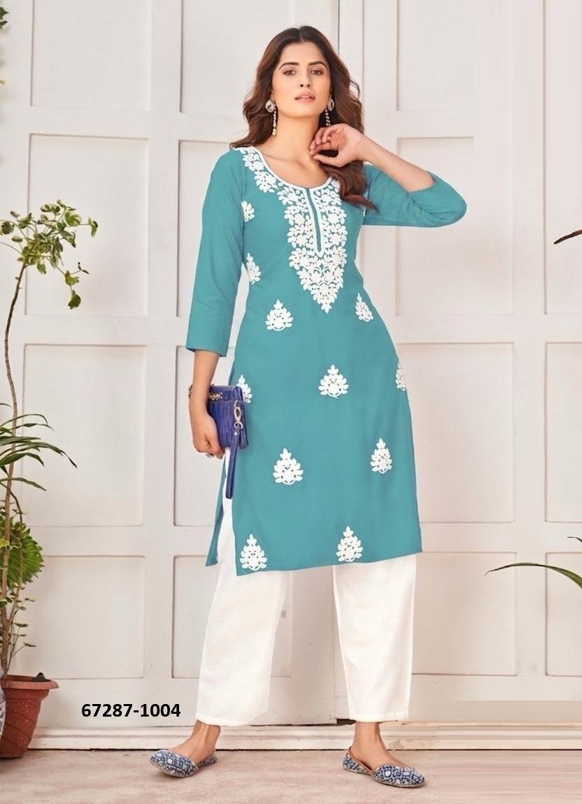 GANGA - Catalog # 67287 (Set of 28 SIZE-SETS [Readymade Women's Kurtis / Tops])
