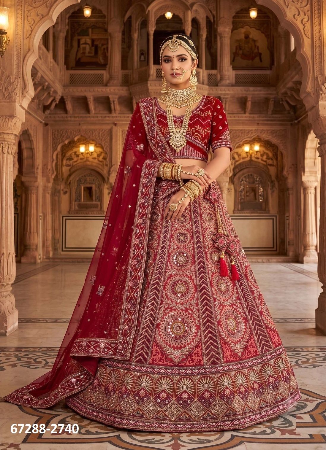 DESIGN 890 - Catalog # 67288 (Set of 9 Semi-Stitched Lehengas) DESIGN 890 - Catalog # 67288 (Set of 9 Semi-Stitched Lehengas)