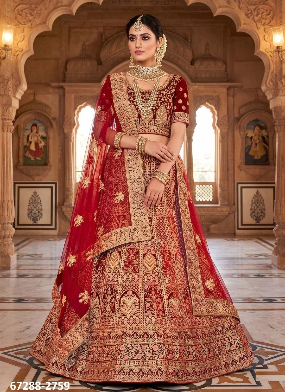 DESIGN 890 - Catalog # 67288 (Set of 9 Semi-Stitched Lehengas) DESIGN 890 - Catalog # 67288 (Set of 9 Semi-Stitched Lehengas)