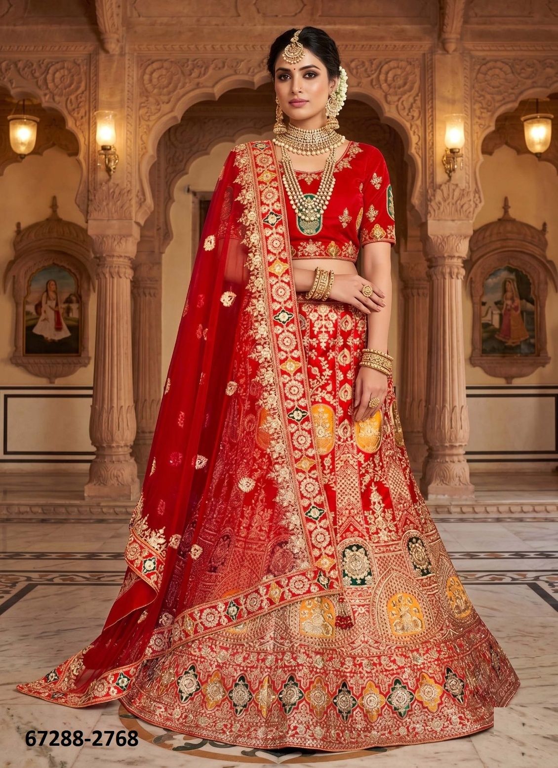 DESIGN 890 - Catalog # 67288 (Set of 9 Semi-Stitched Lehengas) DESIGN 890 - Catalog # 67288 (Set of 9 Semi-Stitched Lehengas)