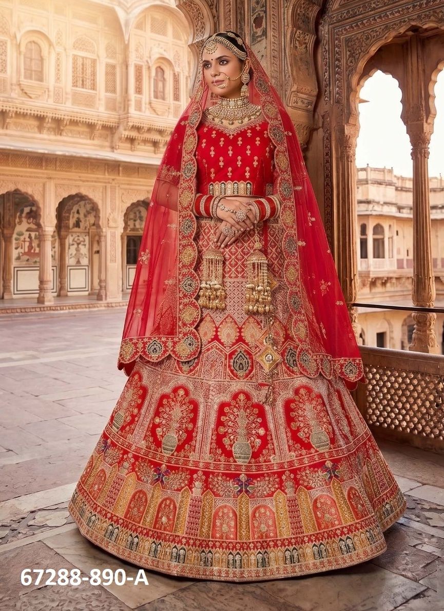 DESIGN 890 - Catalog # 67288 (Set of 9 Semi-Stitched Lehengas) DESIGN 890 - Catalog # 67288 (Set of 9 Semi-Stitched Lehengas)