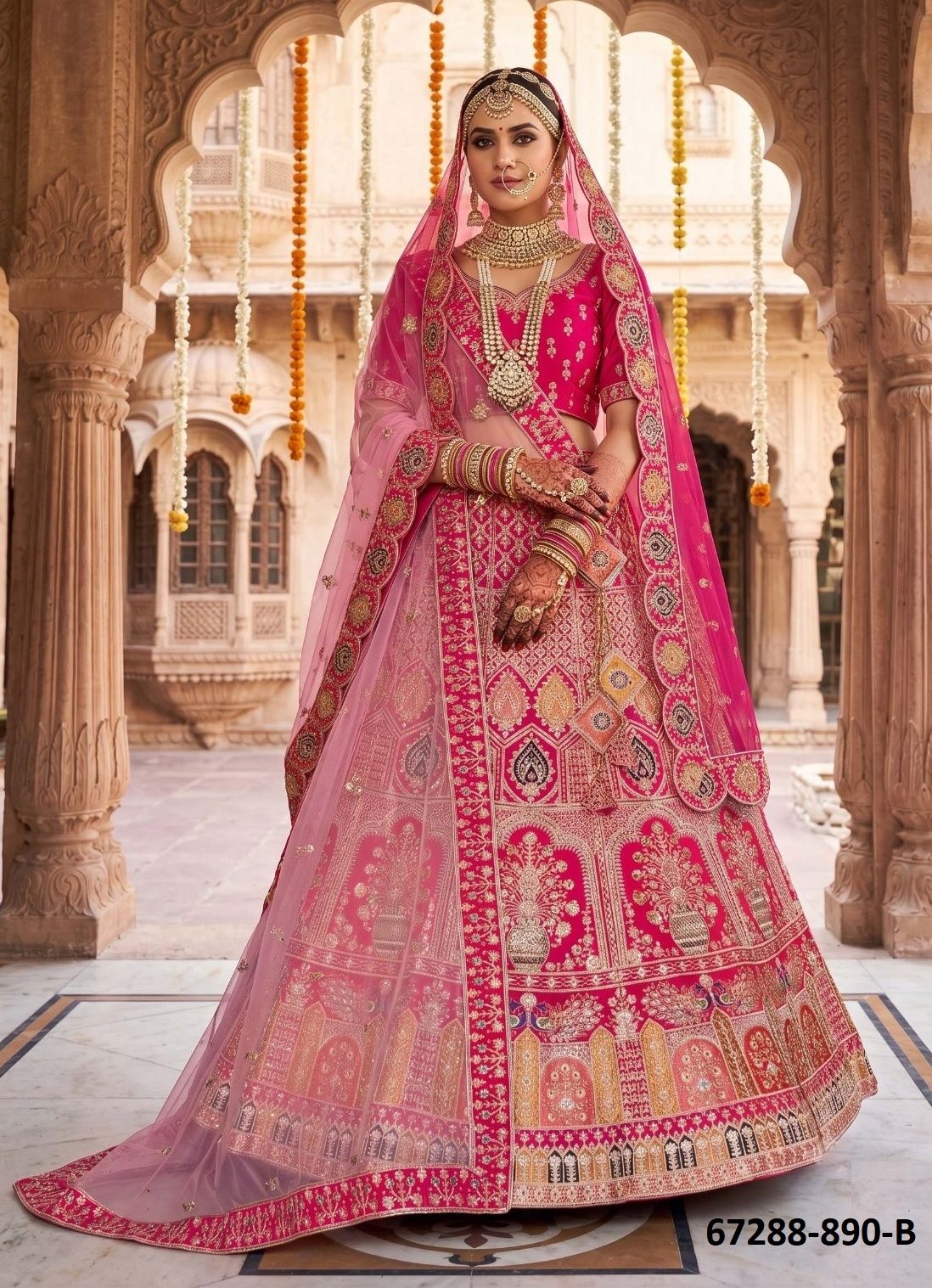 DESIGN 890 - Catalog # 67288 (Set of 9 Semi-Stitched Lehengas) DESIGN 890 - Catalog # 67288 (Set of 9 Semi-Stitched Lehengas)