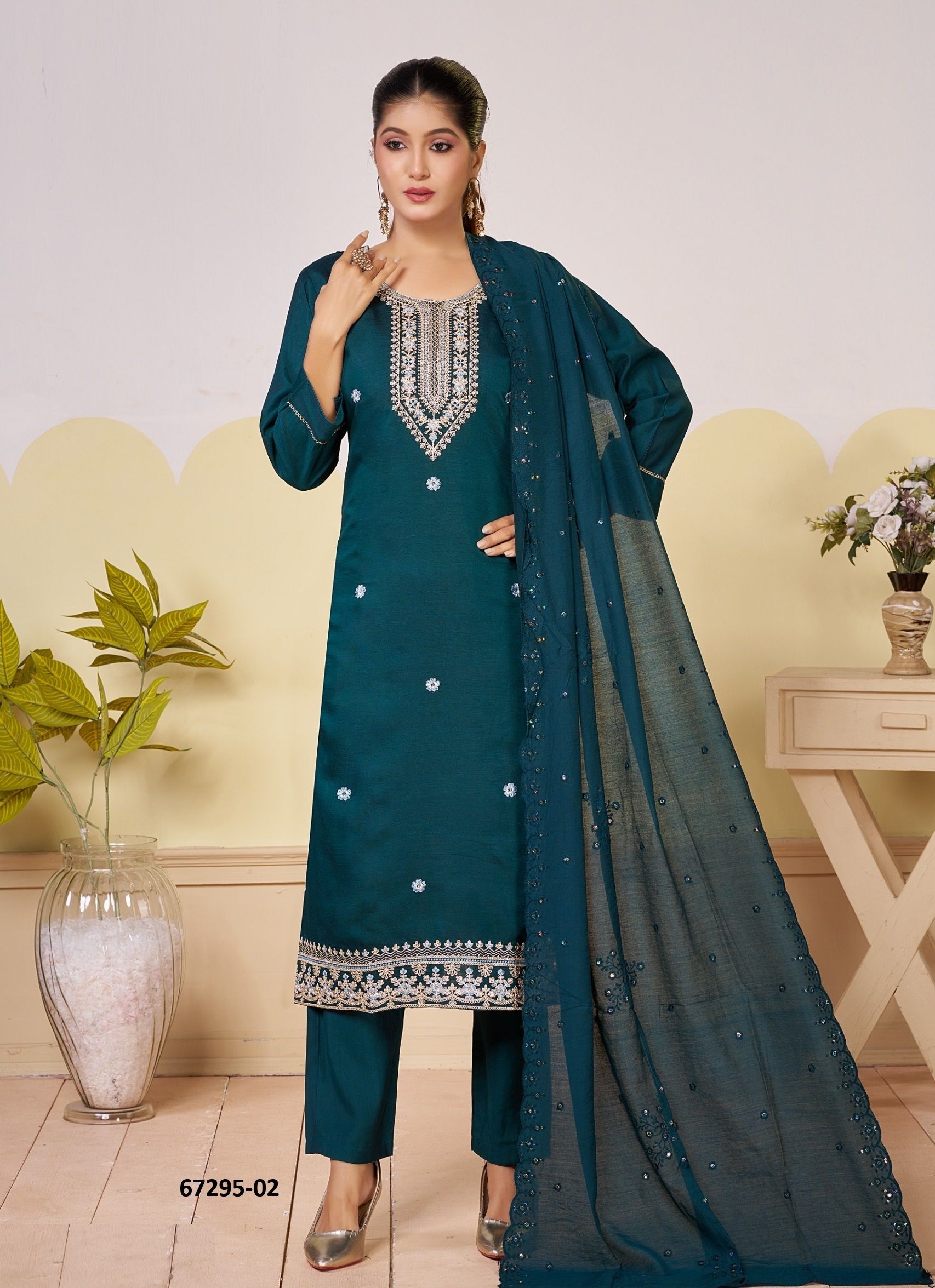 PAKIZA - Catalog # 67295 (Set of 6 Readymade Salwar Suits)