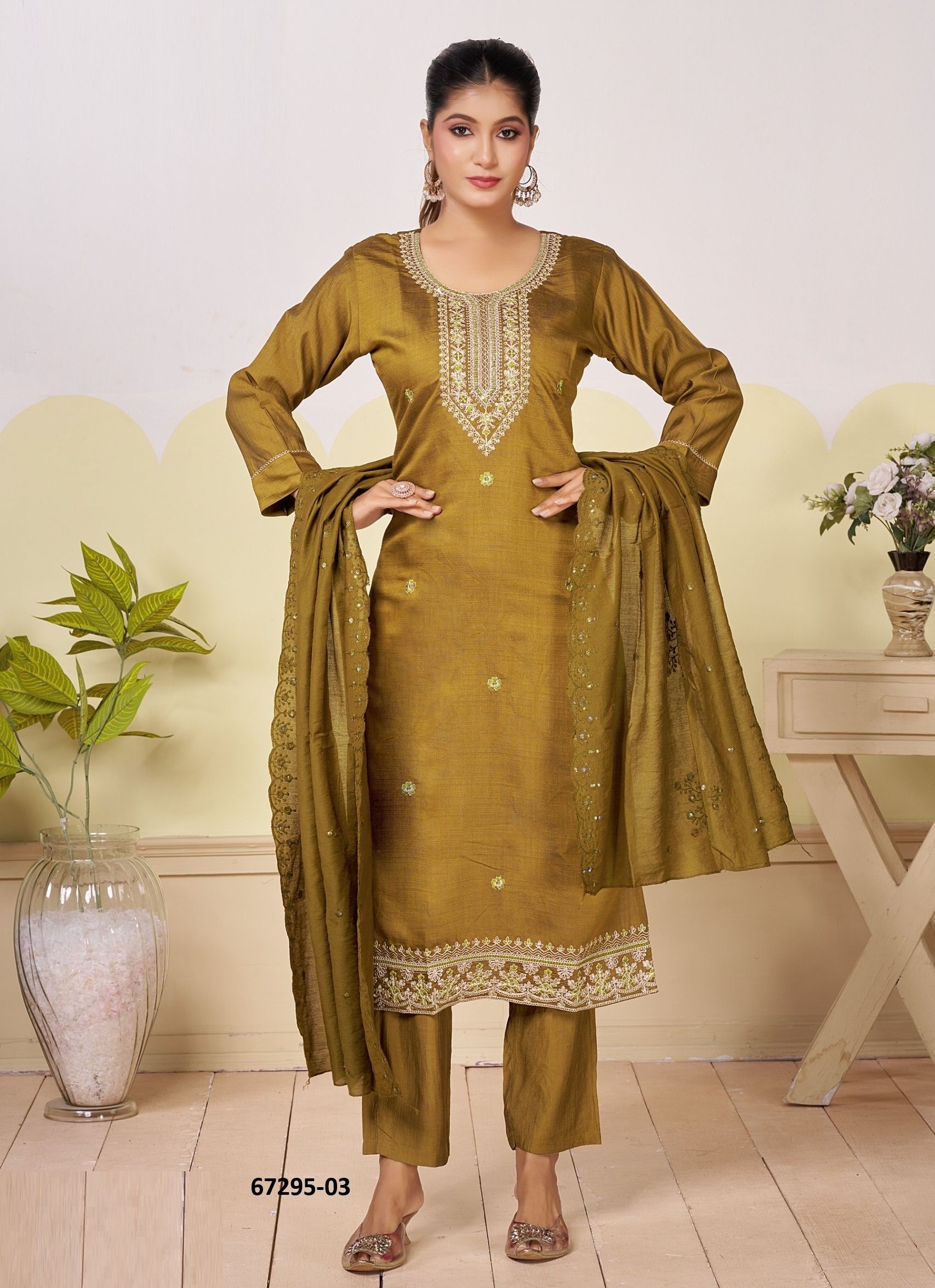PAKIZA - Catalog # 67295 (Set of 6 Readymade Salwar Suits)