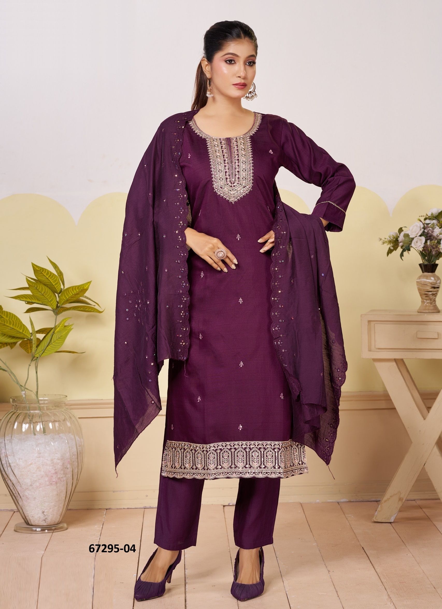 PAKIZA - Catalog # 67295 (Set of 6 Readymade Salwar Suits)