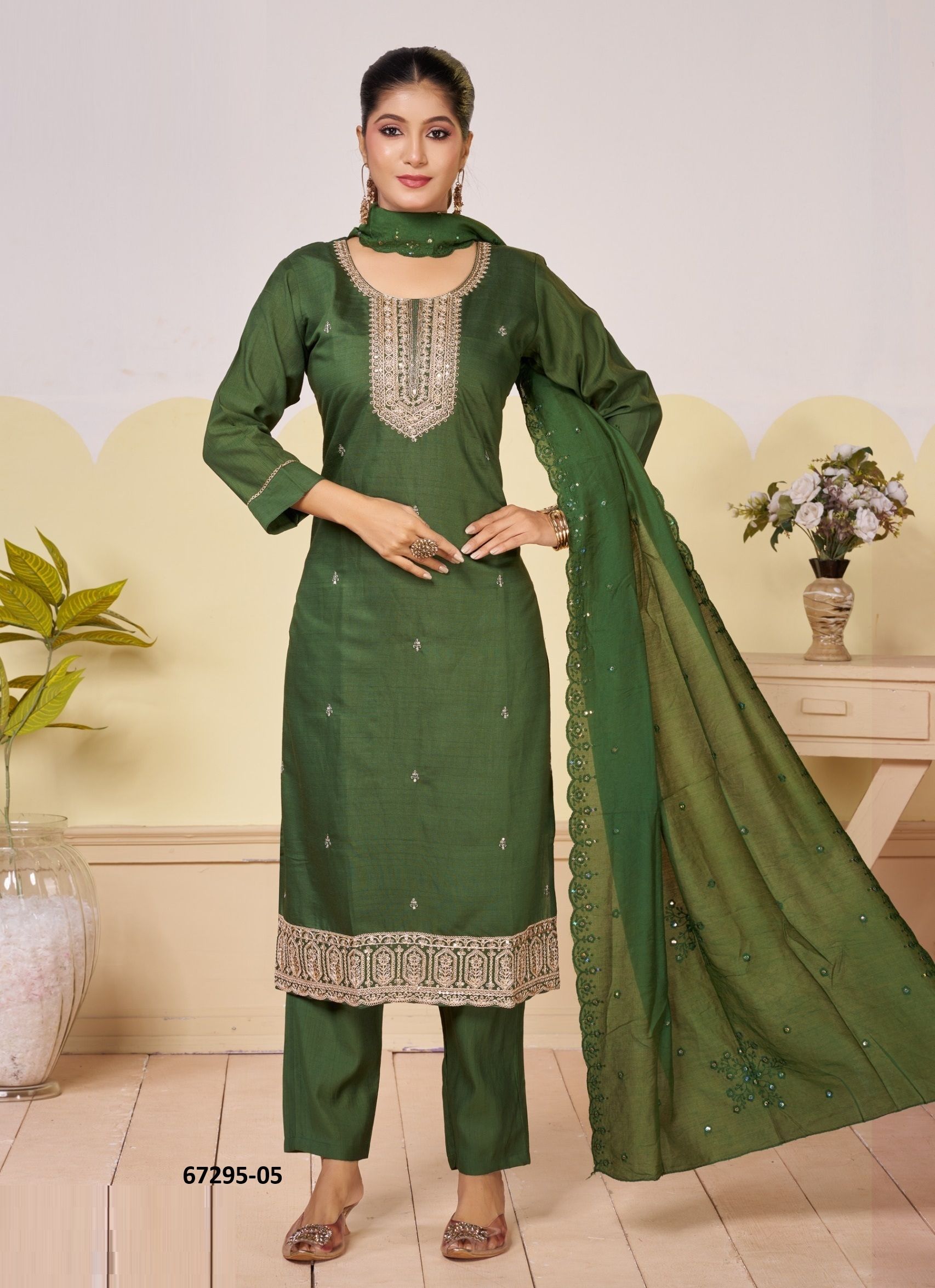 PAKIZA - Catalog # 67295 (Set of 6 Readymade Salwar Suits)
