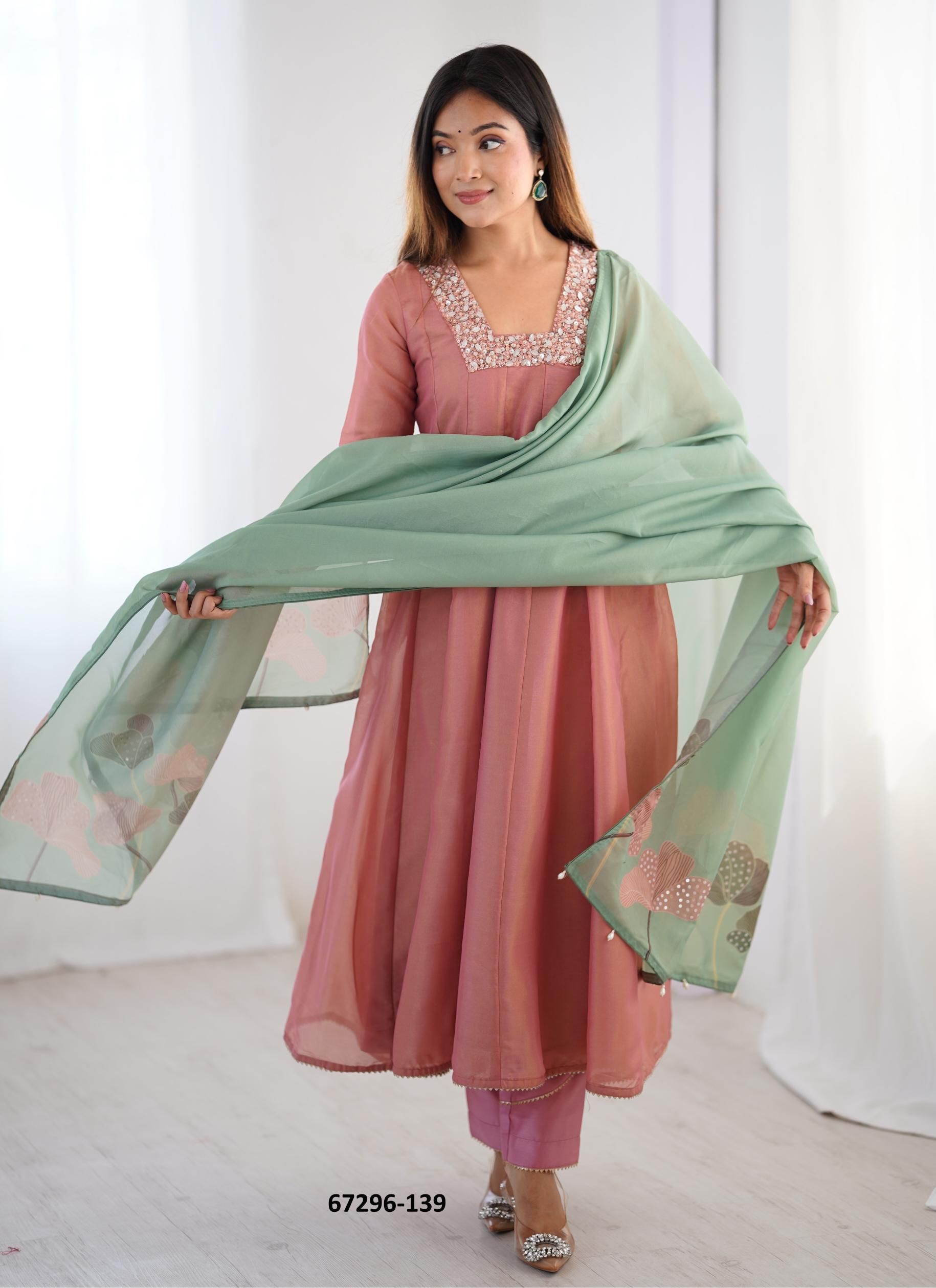 DESIGN 117 - Catalog # 67296 (Set of 5 Readymade Salwar Suits)