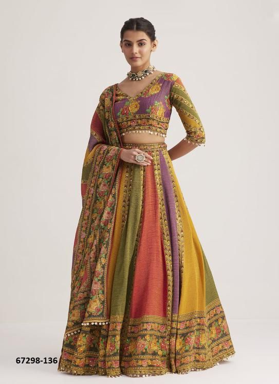 DESIGN 136 - Catalog # 67298 (Set of 20 Semi-Stitched Lehengas) DESIGN 136 - Catalog # 67298 (Set of 20 Semi-Stitched Lehengas)