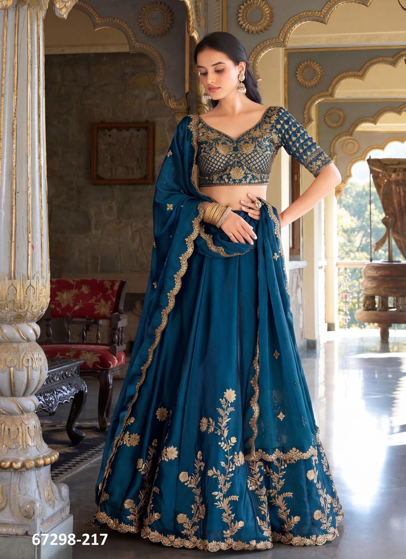 DESIGN 136 - Catalog # 67298 (Set of 20 Semi-Stitched Lehengas) DESIGN 136 - Catalog # 67298 (Set of 20 Semi-Stitched Lehengas)
