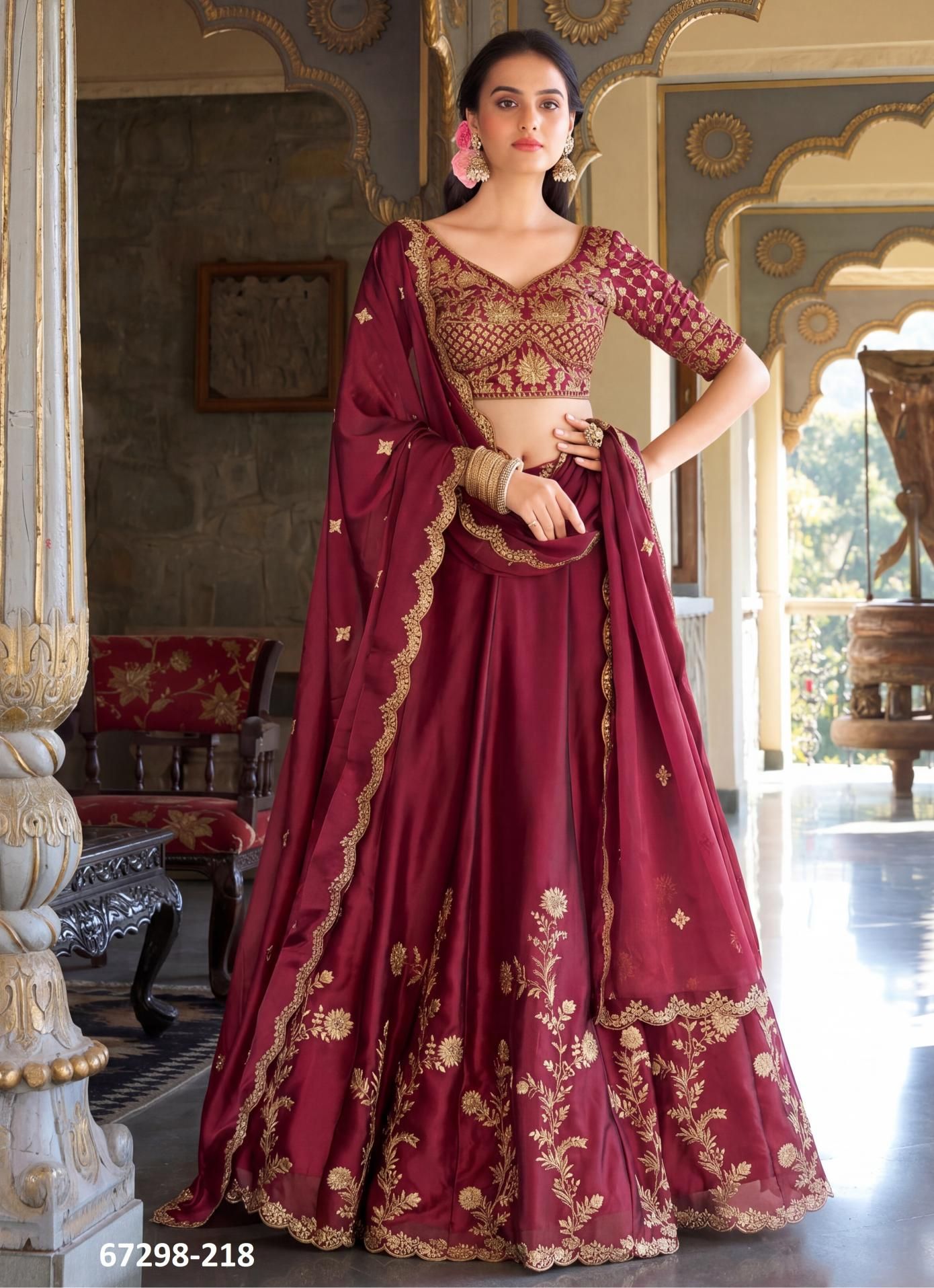 DESIGN 136 - Catalog # 67298 (Set of 20 Semi-Stitched Lehengas) DESIGN 136 - Catalog # 67298 (Set of 20 Semi-Stitched Lehengas)