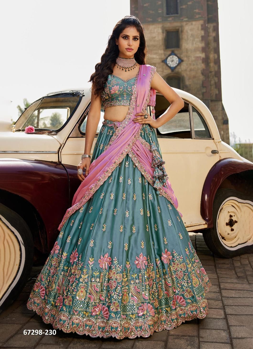 DESIGN 136 - Catalog # 67298 (Set of 20 Semi-Stitched Lehengas) DESIGN 136 - Catalog # 67298 (Set of 20 Semi-Stitched Lehengas)