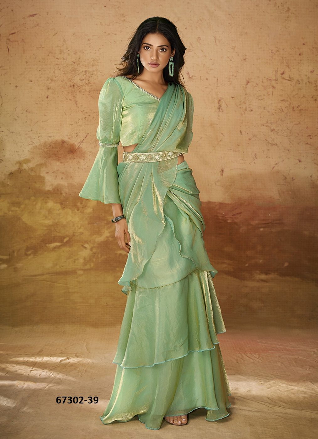 TRADITIONS IN ORGANZA - Catalog # 67302 (Set of 3 Sarees)