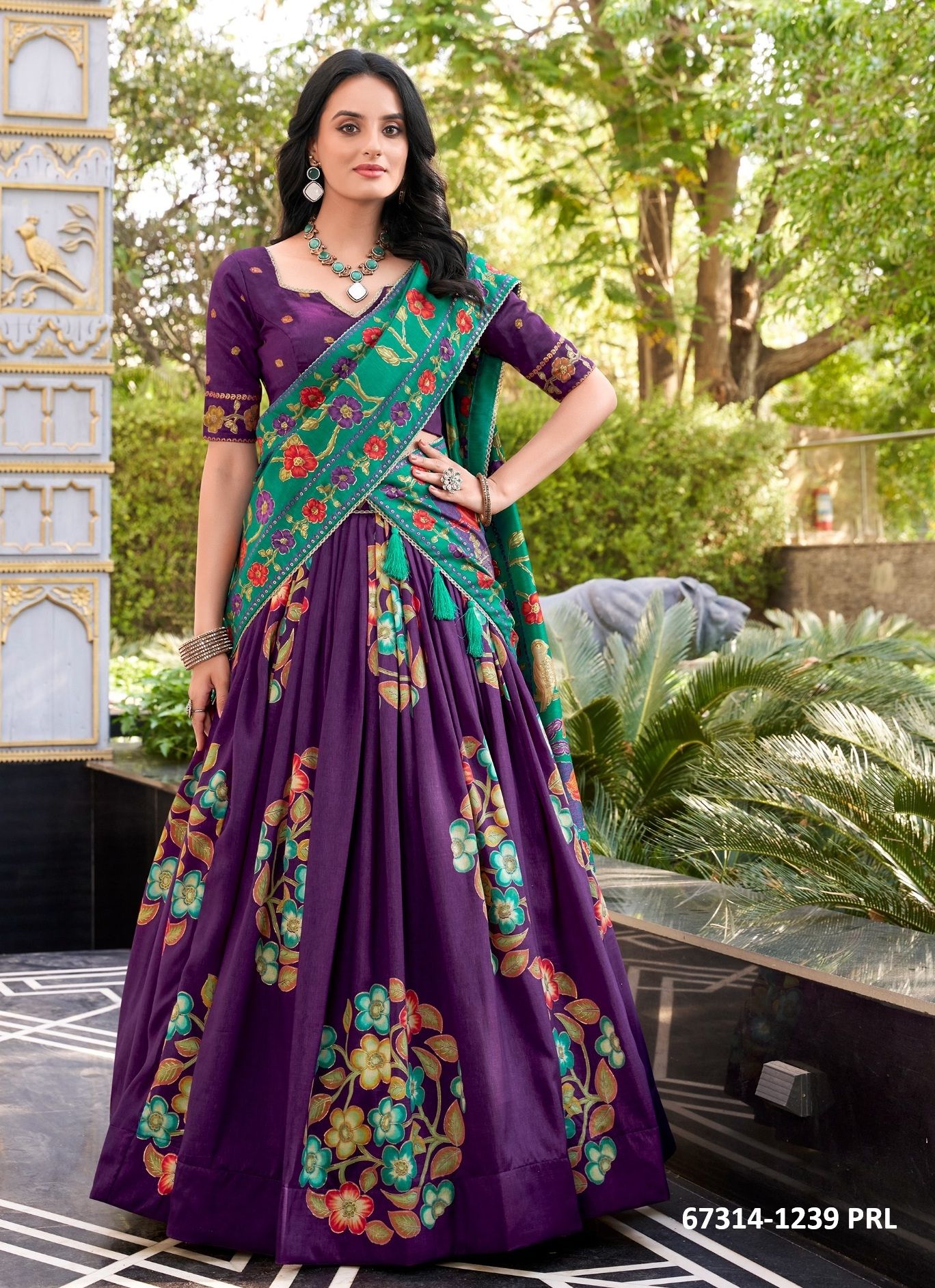 FLORAL BIRD - Catalog # 67314 (Set of 3 Semi-Stitched Lehengas) FLORAL BIRD - Catalog # 67314 (Set of 3 Semi-Stitched Lehengas)
