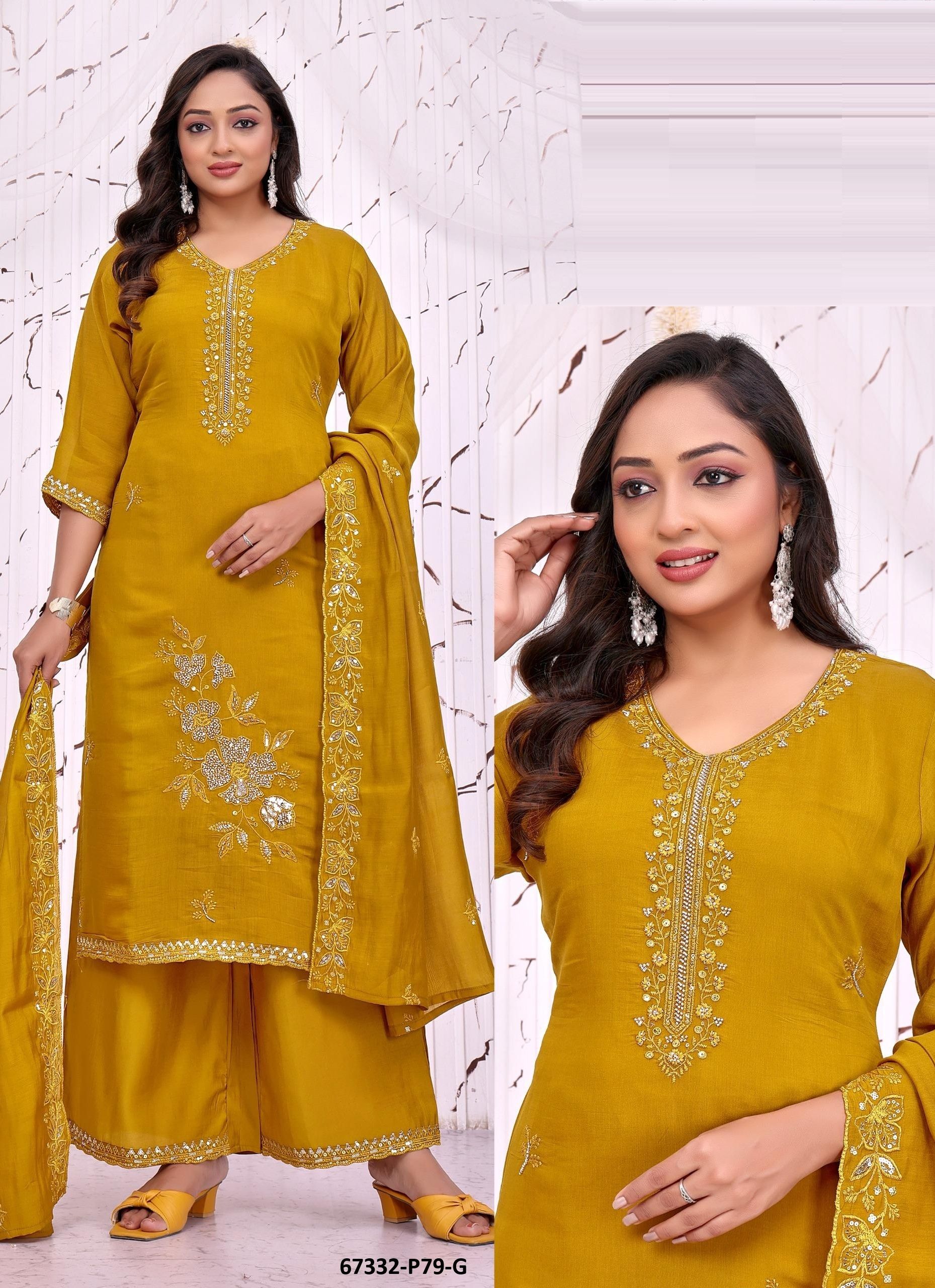 PURVANCHAL - Catalog # 67332 (Set of 7 SIZE-SETS [Readymade Salwar Suits])