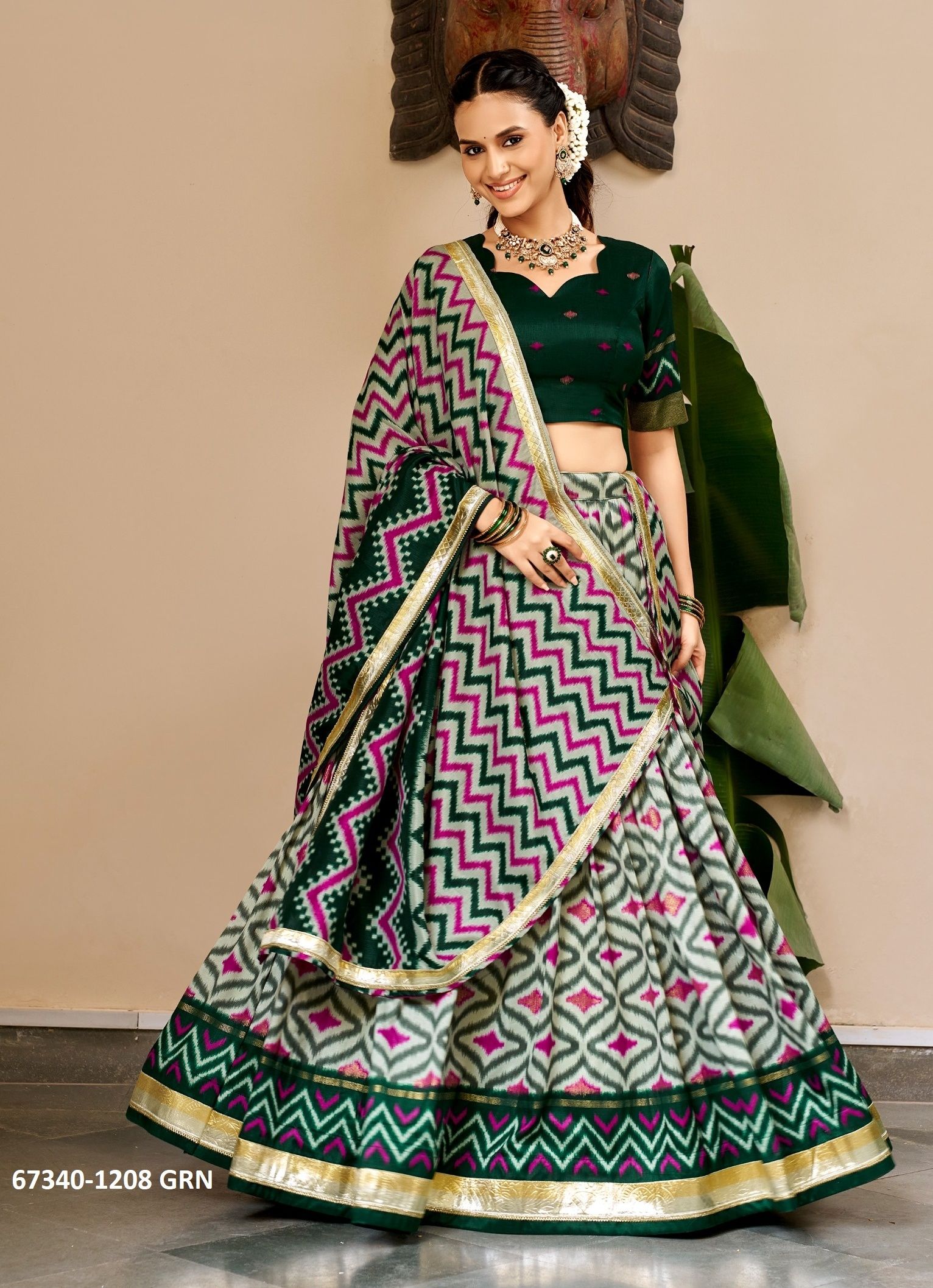 MYSTIQUE - Catalog # 67340 (Set of 4 Semi-Stitched Lehengas) MYSTIQUE - Catalog # 67340 (Set of 4 Semi-Stitched Lehengas)