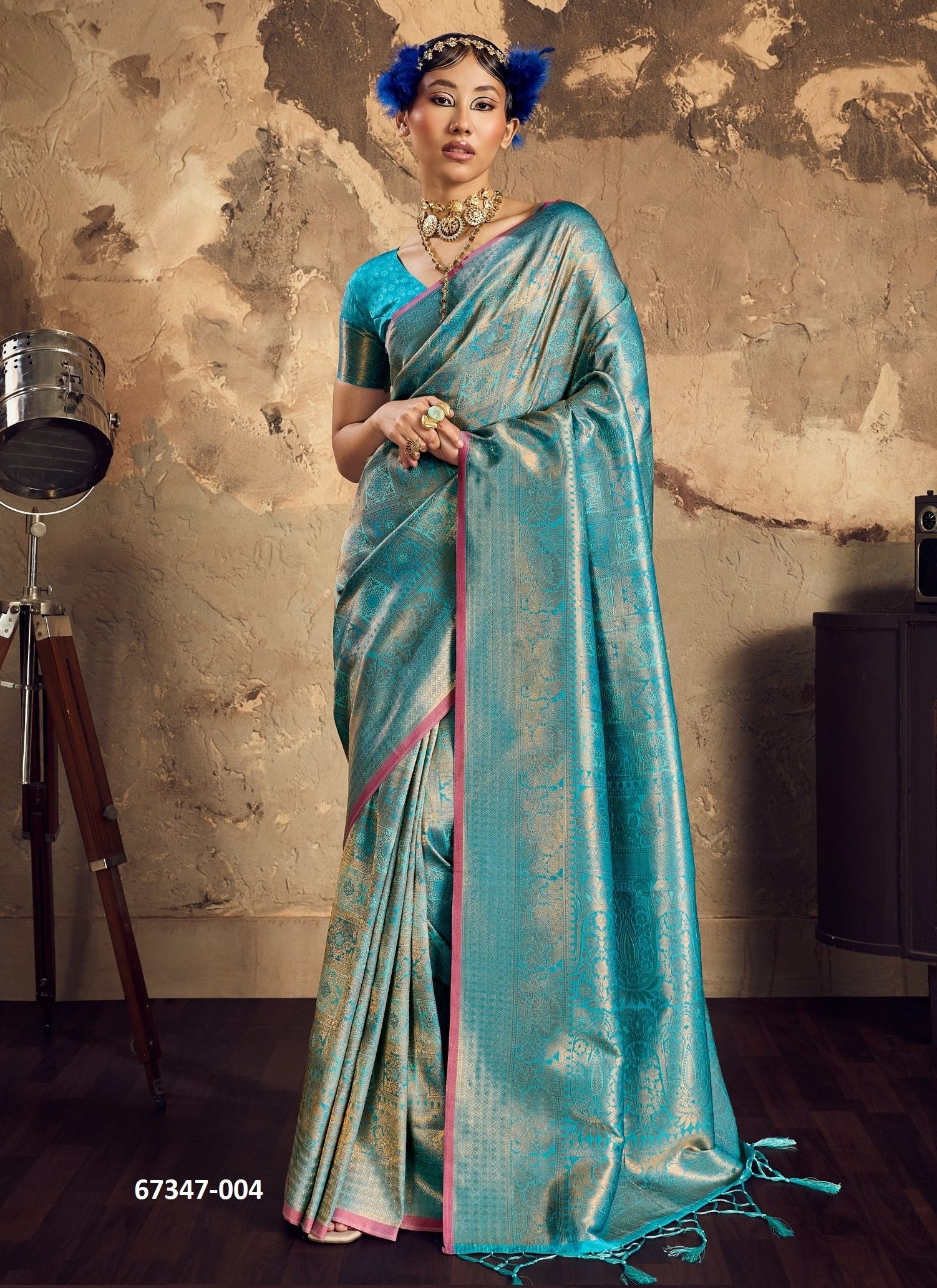 BLACK FLOWER - Catalog # 67347 (Set of 6 Sarees)