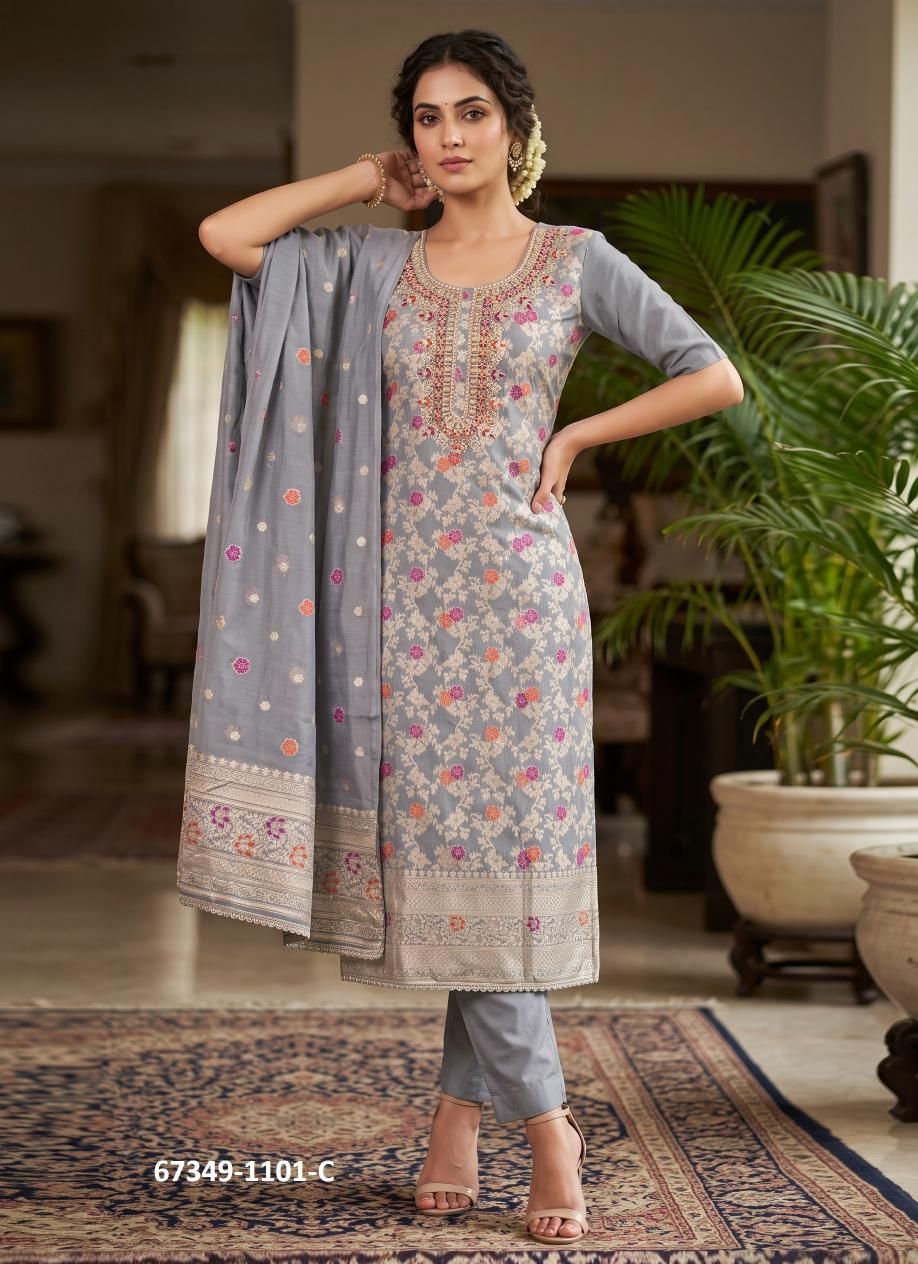 JORDAN - Catalog # 67349 (Set of 4 Readymade Salwar Suits)