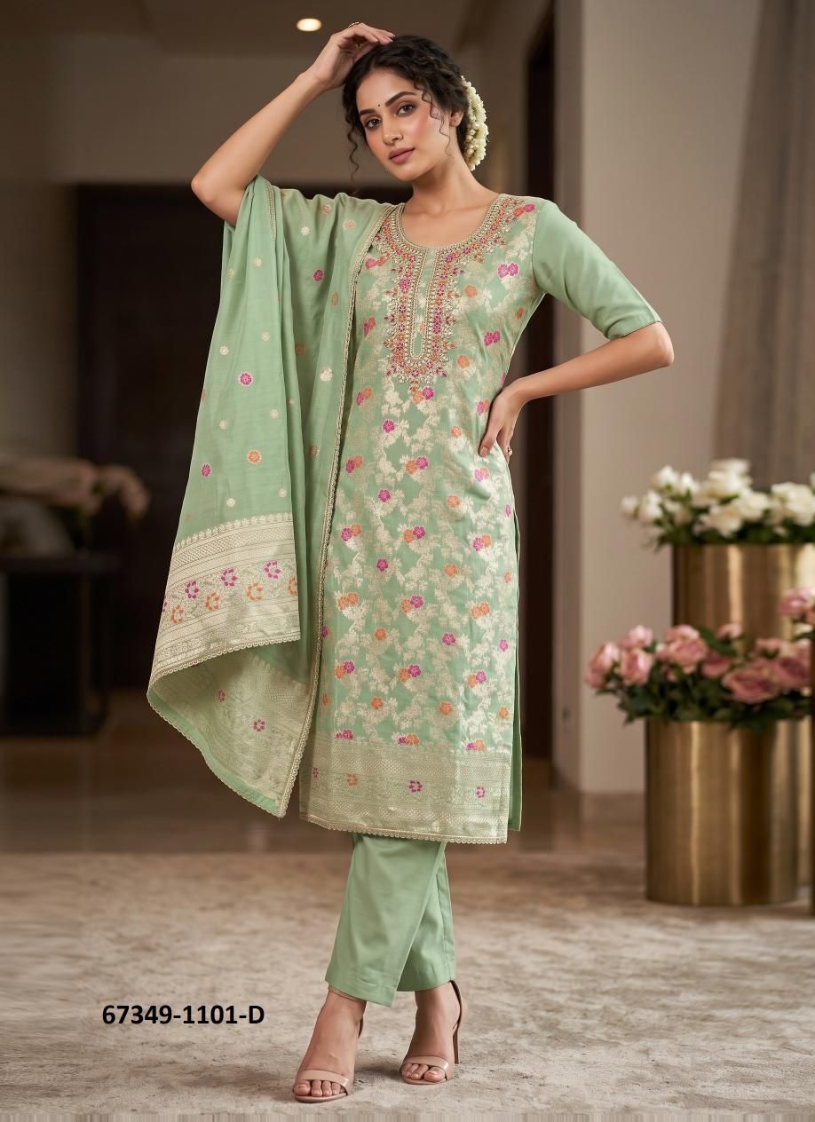 JORDAN - Catalog # 67349 (Set of 4 Readymade Salwar Suits)