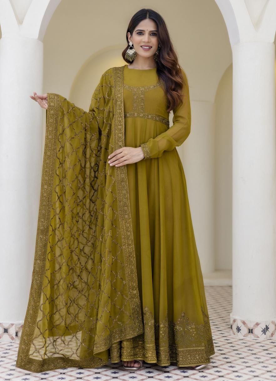 FATEH - Catalog # 67350 (Set of 5 Readymade Gowns)