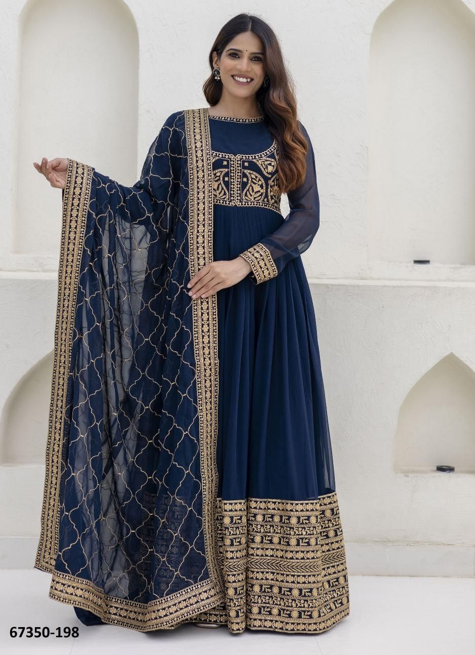 FATEH - Catalog # 67350 (Set of 5 Readymade Gowns)