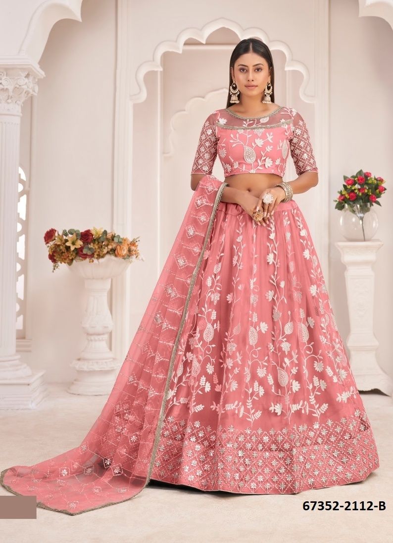 NAYANTARA - Catalog # 67352 (Set of 4 Semi-Stitched Lehengas)