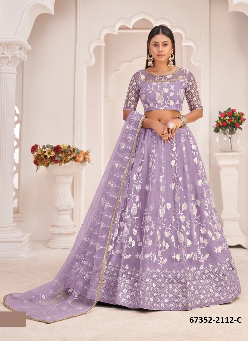 NAYANTARA - Catalog # 67352 (Set of 4 Semi-Stitched Lehengas)