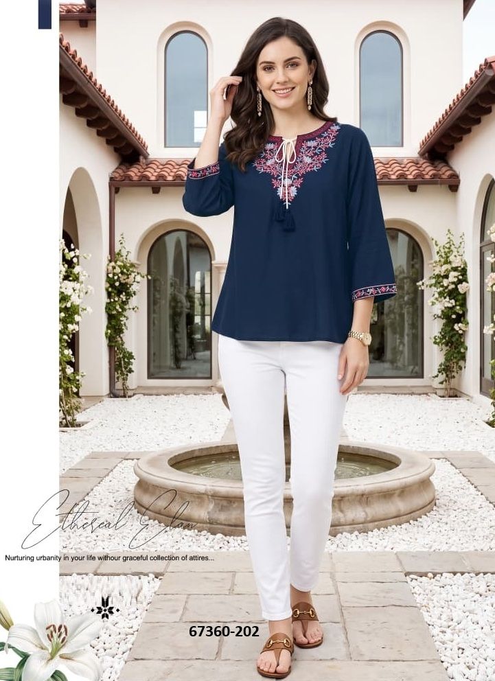 TINY - Catalog # 67360 (Set of 6 Readymade Women's Kurtis / Tops)