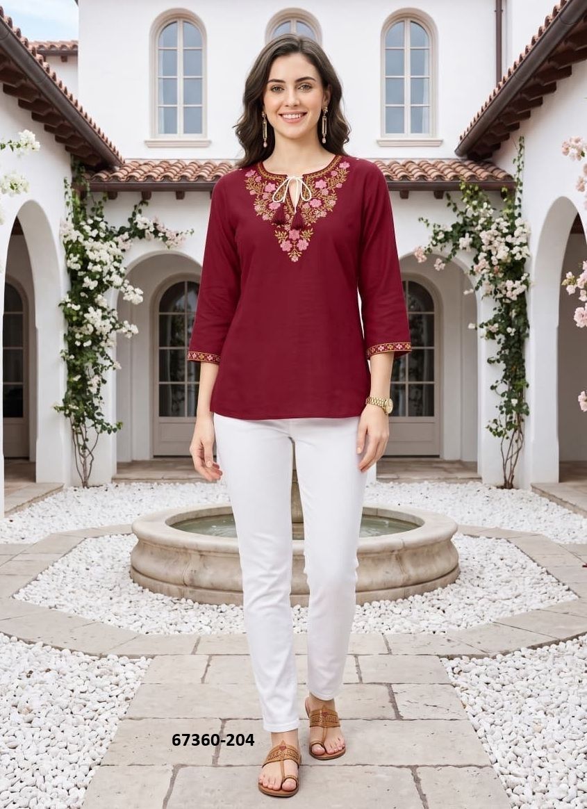 TINY - Catalog # 67360 (Set of 6 Readymade Women's Kurtis / Tops)