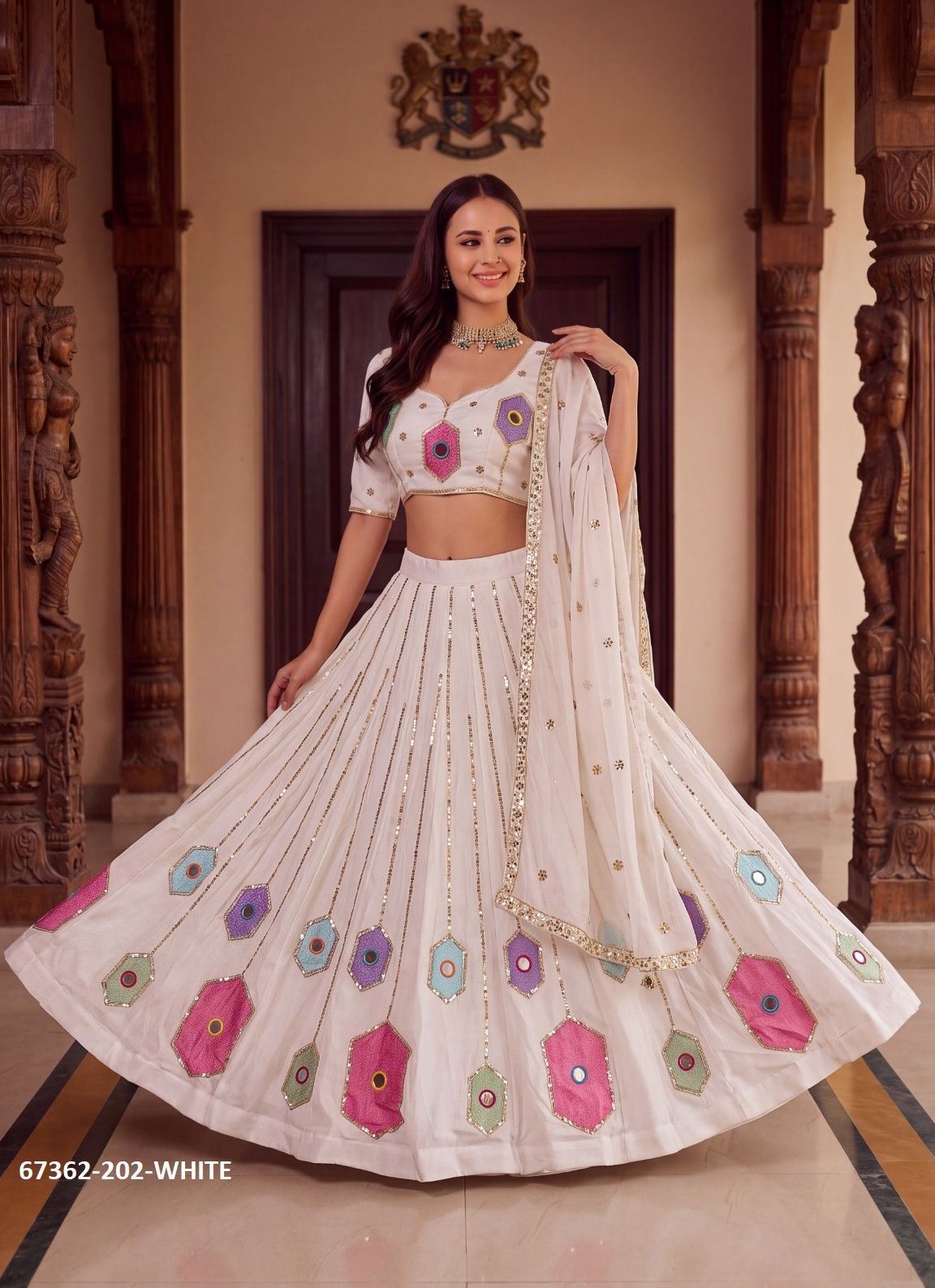 GARBA NIGHTS - Catalog # 67362 (Set of 2 Readymade Lehengas)