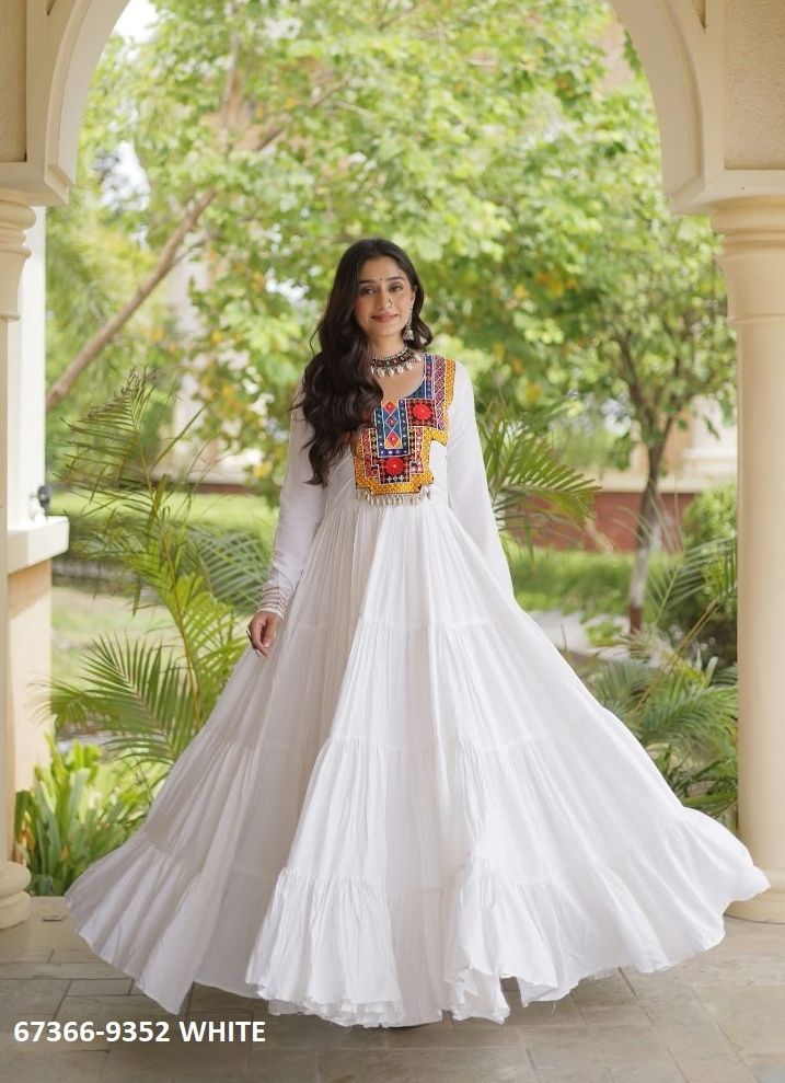 NAV DURGA - Catalog # 67366 (Set of 3 Readymade Gowns)