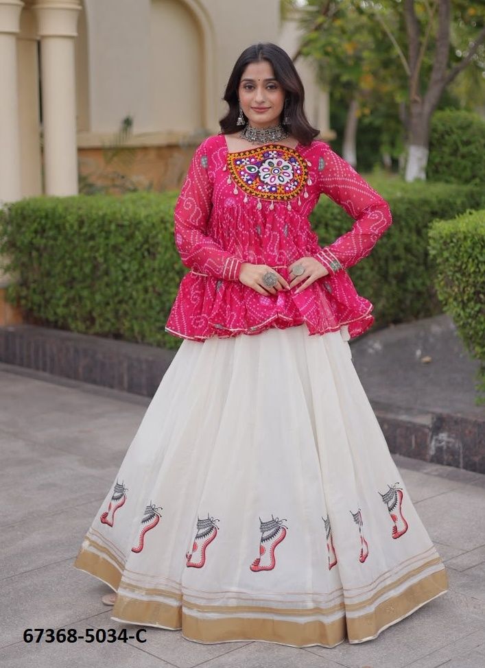 NAV DURGEY - Catalog # 67368 (Set of 3 Readymade Lehengas) NAV DURGEY - Catalog # 67368 (Set of 3 Readymade Lehengas)