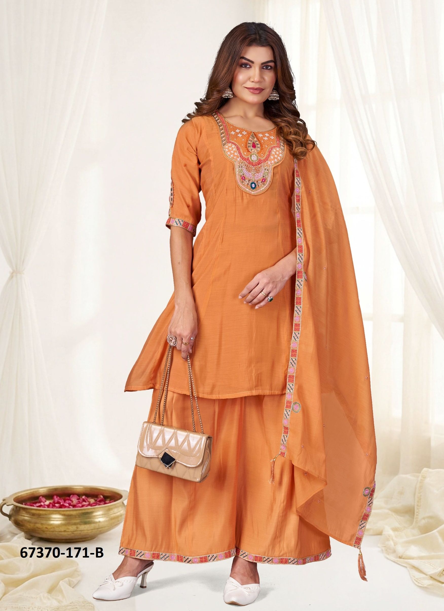 DELNAAZ - Catalog # 67370 (Set of 2 Readymade Salwar Suits)