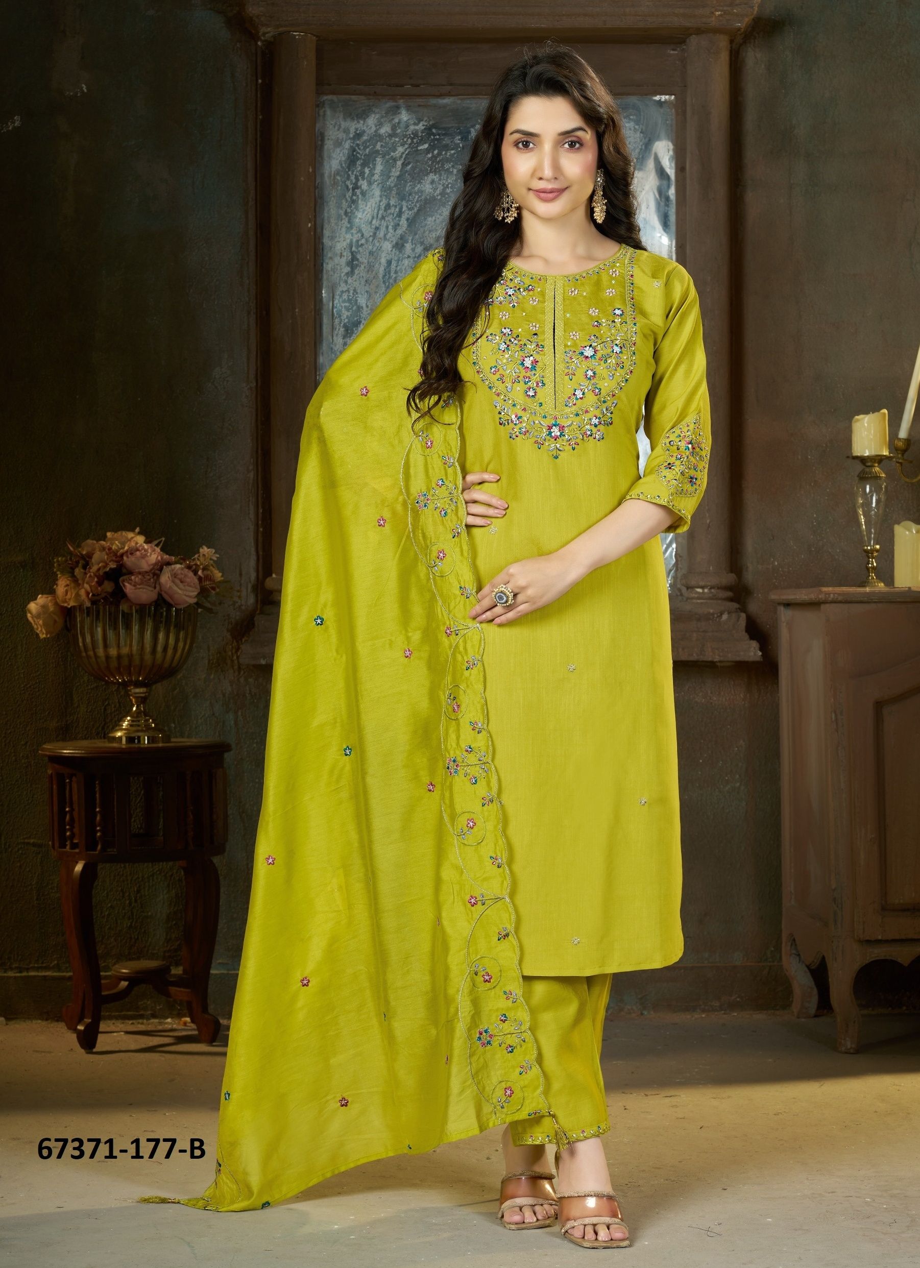 DEVINA - Catalog # 67371 (Set of 6 Readymade Salwar Suits)