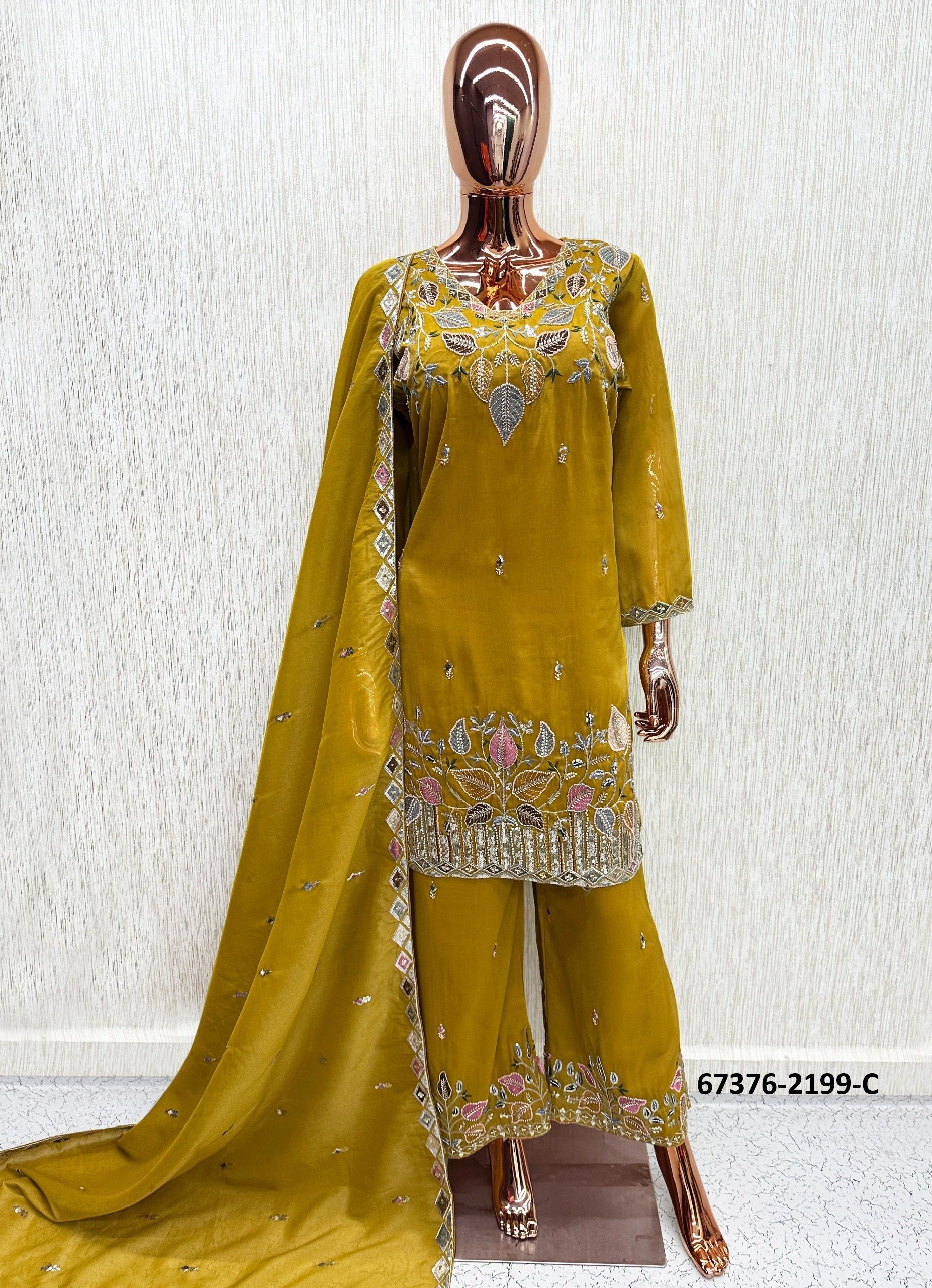 DEBINA - Catalog # 67376 (Set of 4 Readymade Salwar Suits)