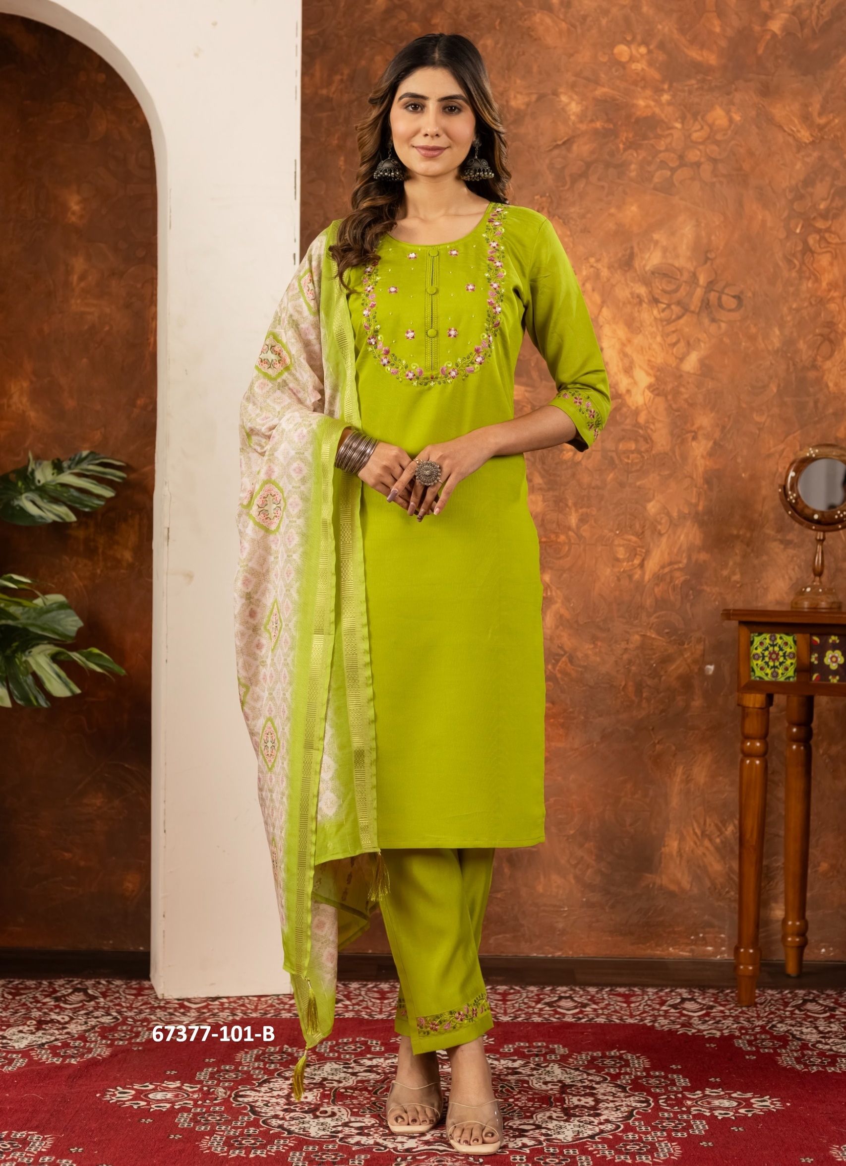 TANA TAN - Catalog # 67377 (Set of 2 Readymade Salwar Suits)