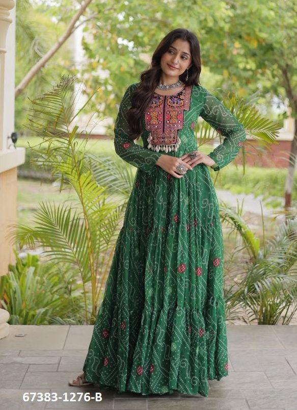 DESI DURGA - Catalog # 67383 (Set of 3 Readymade Gowns)