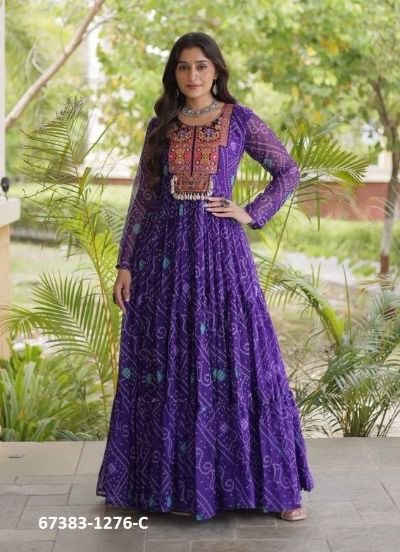 DESI DURGA - Catalog # 67383 (Set of 3 Readymade Gowns)