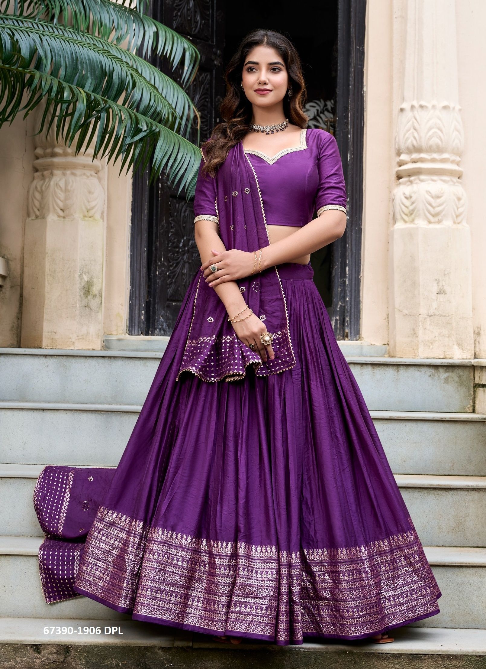 CHAND RATAN - Catalog # 67390 (Set of 12 Semi-Stitched Lehengas)