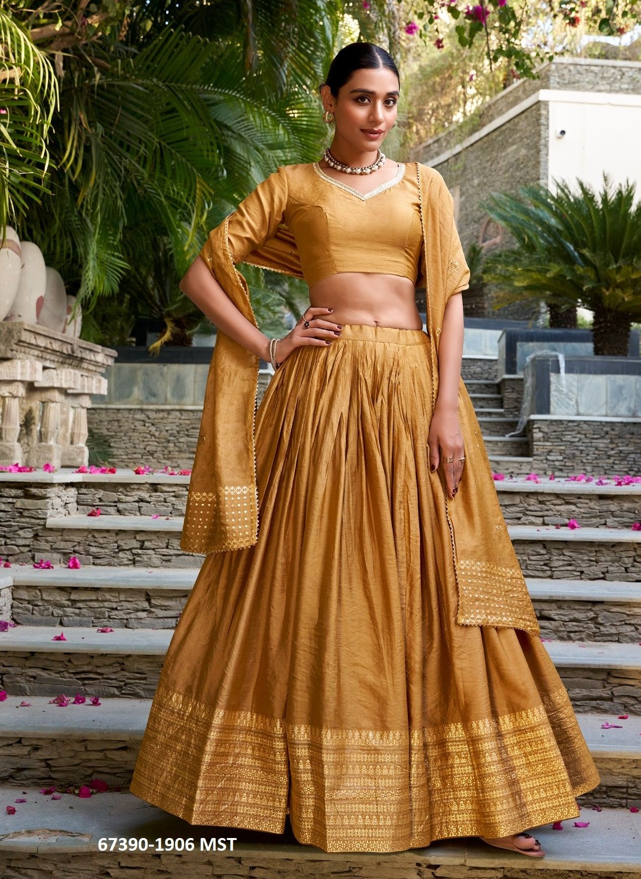 CHAND RATAN - Catalog # 67390 (Set of 12 Semi-Stitched Lehengas)