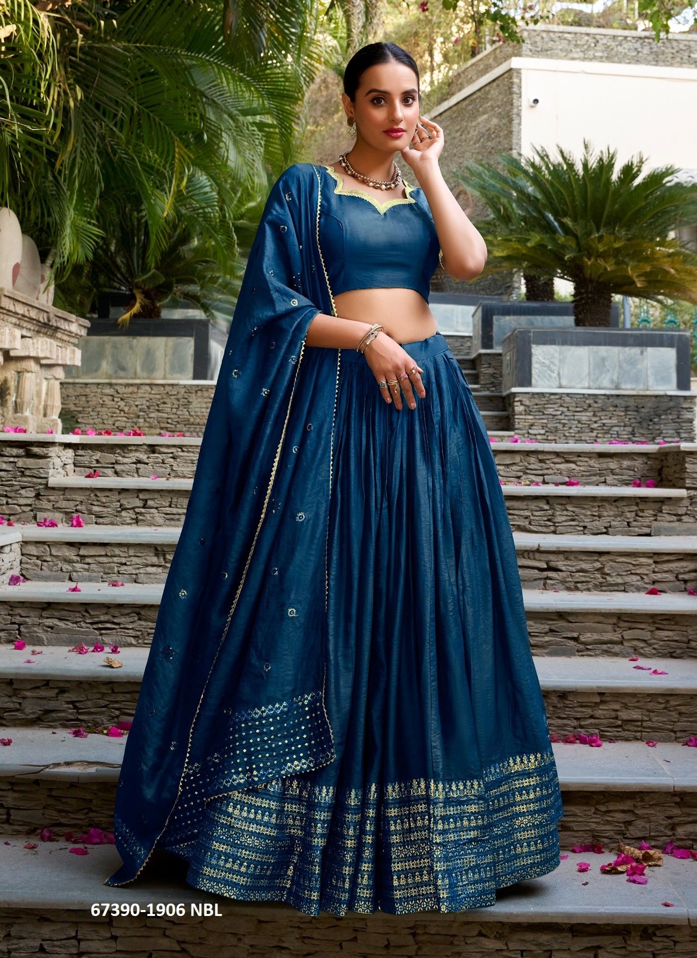 CHAND RATAN - Catalog # 67390 (Set of 12 Semi-Stitched Lehengas)