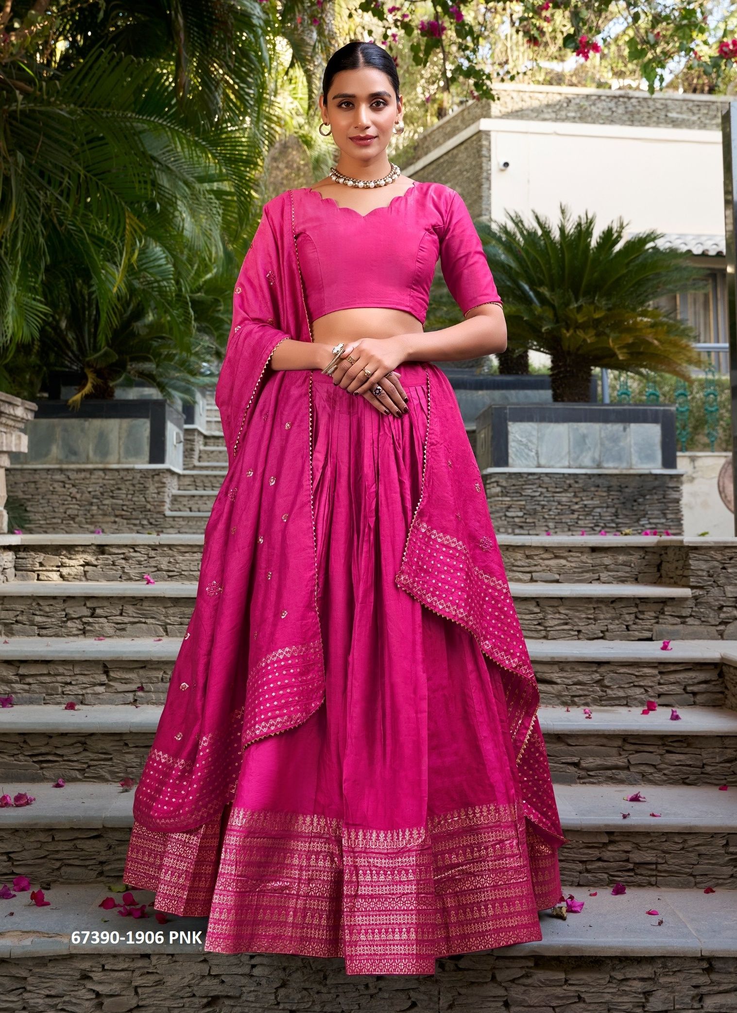 CHAND RATAN - Catalog # 67390 (Set of 12 Semi-Stitched Lehengas)